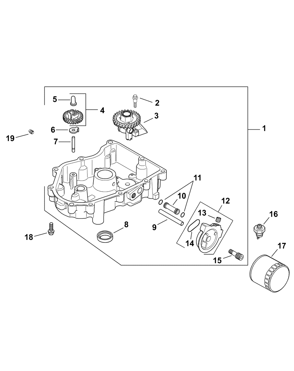 Sv820 Oil Pan And Lubrication Diagram and Parts List for Z-FORCE50 17AF3AGP-17AF3AGP010 Cub Cadet Lawn Tractor